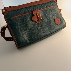 Liz Claiborne Green and Brown Crossbody Bag real leather
